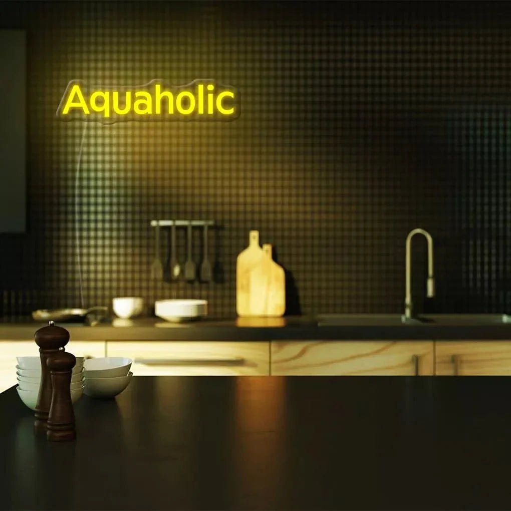 "Aquaholic" Neon Sign - NeonHub