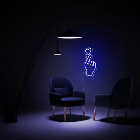 "Hand Heart" Neon Sign - SS Signs Online