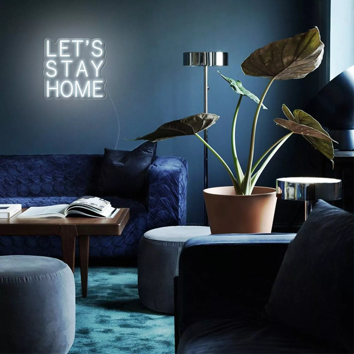 "LET'S STAY HOME" Neon Sign - NeonHub