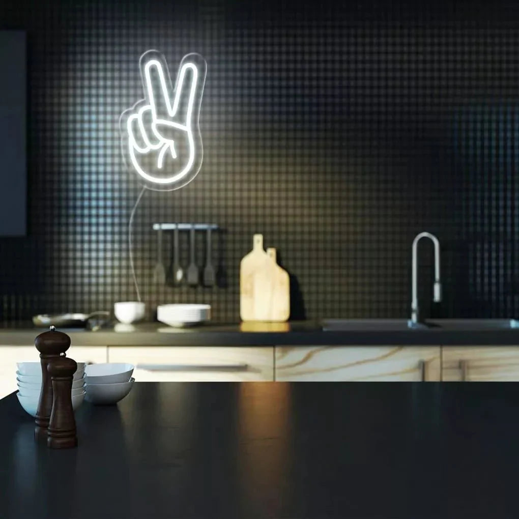 "Peace Fingers" Neon Sign - NeonHub