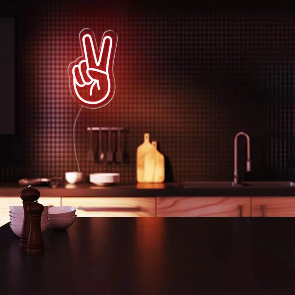 "Peace Fingers" Neon Sign - SS Signs Online
