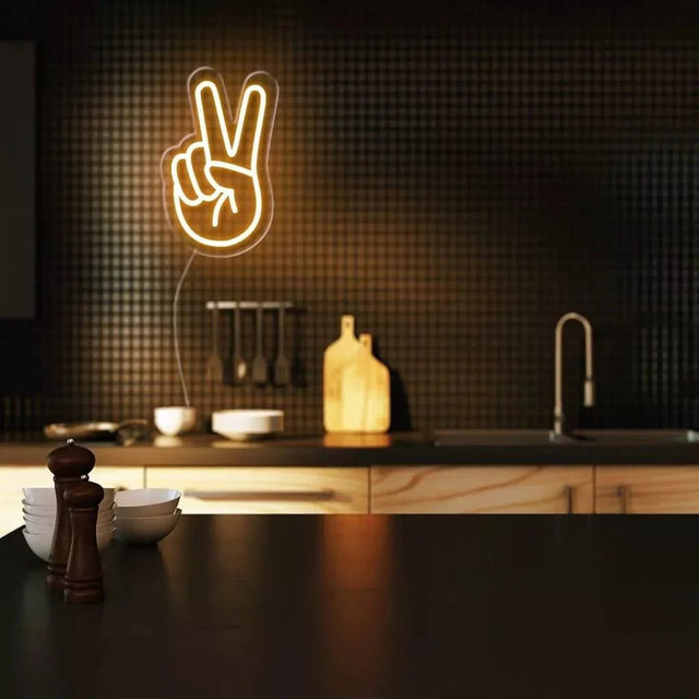 "Peace Fingers" Neon Sign - SS Signs Online